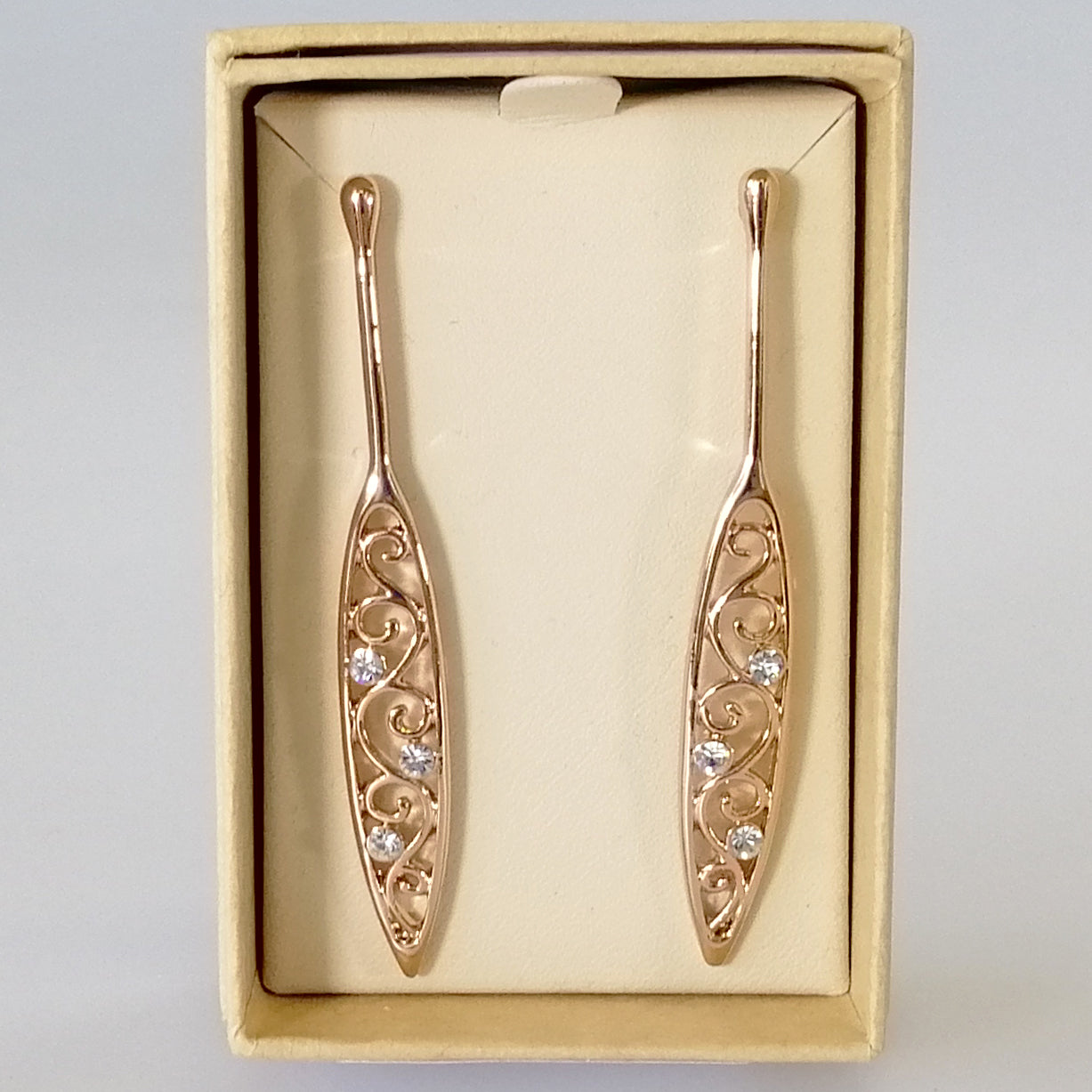 Kiwicraft - Rhodium Paddle Earrings