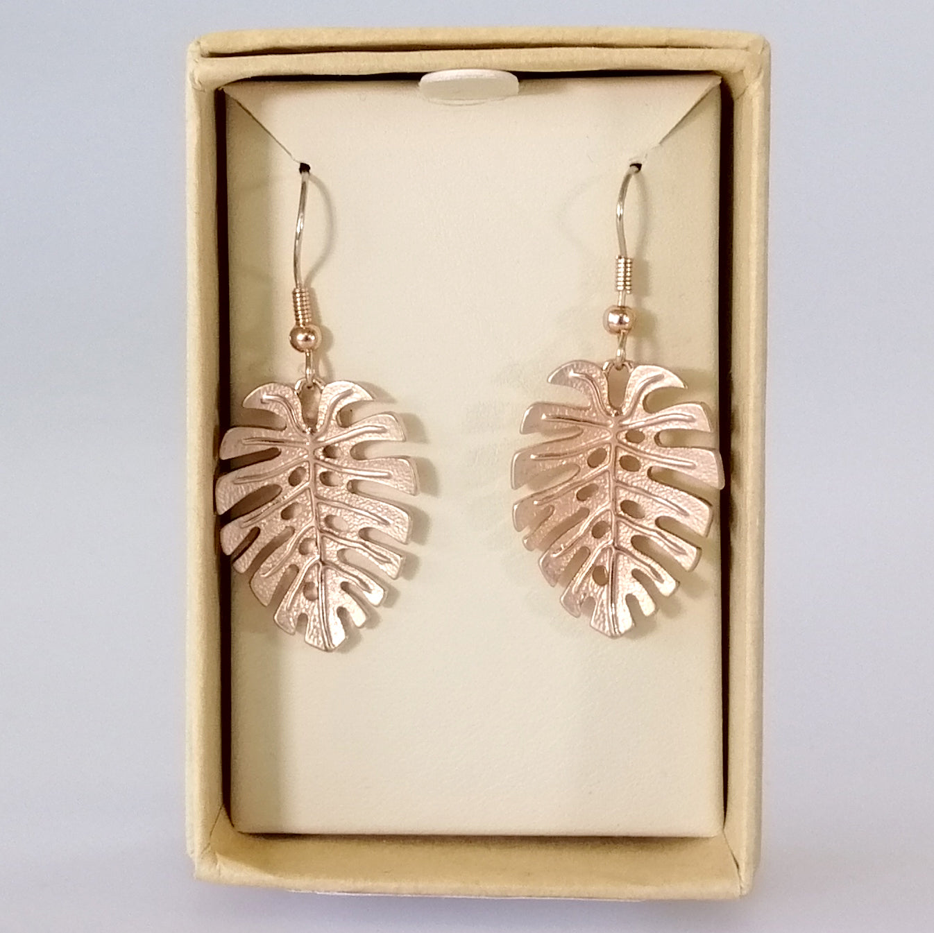 Kiwicraft - Rose Gold Palm Leaf Earrings