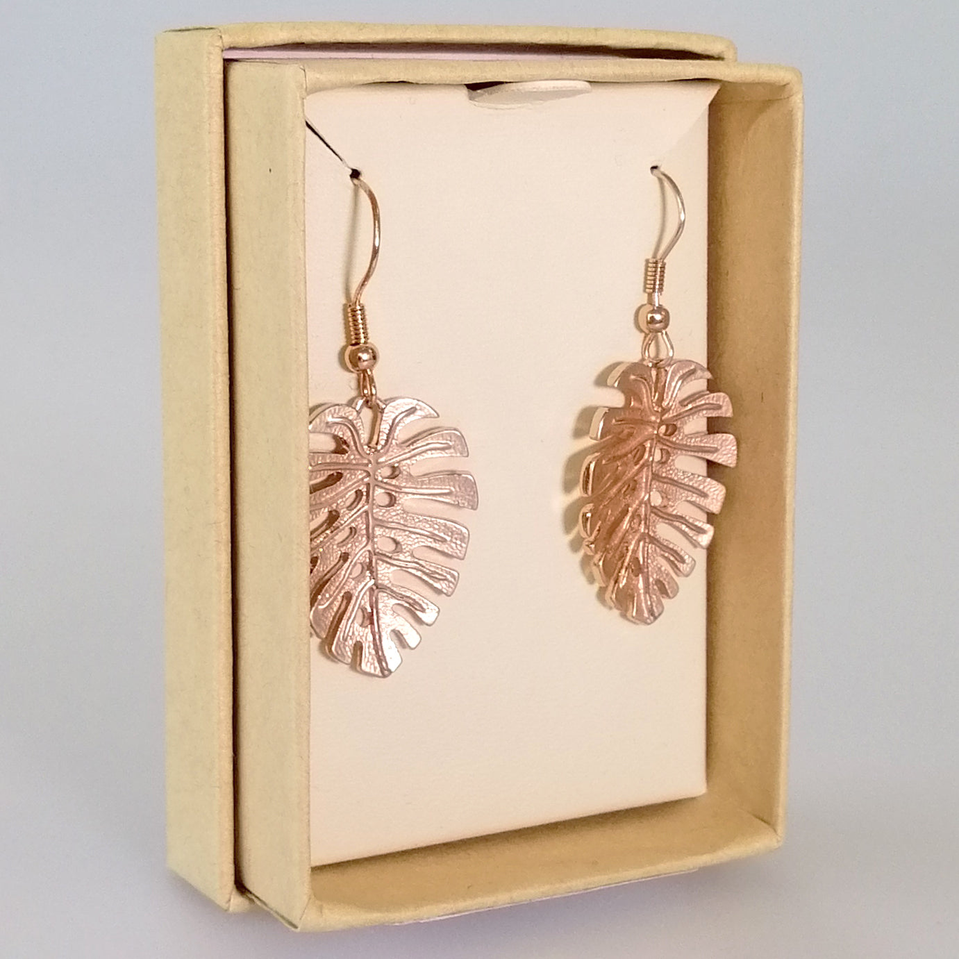 Kiwicraft - Rose Gold Palm Leaf Earrings