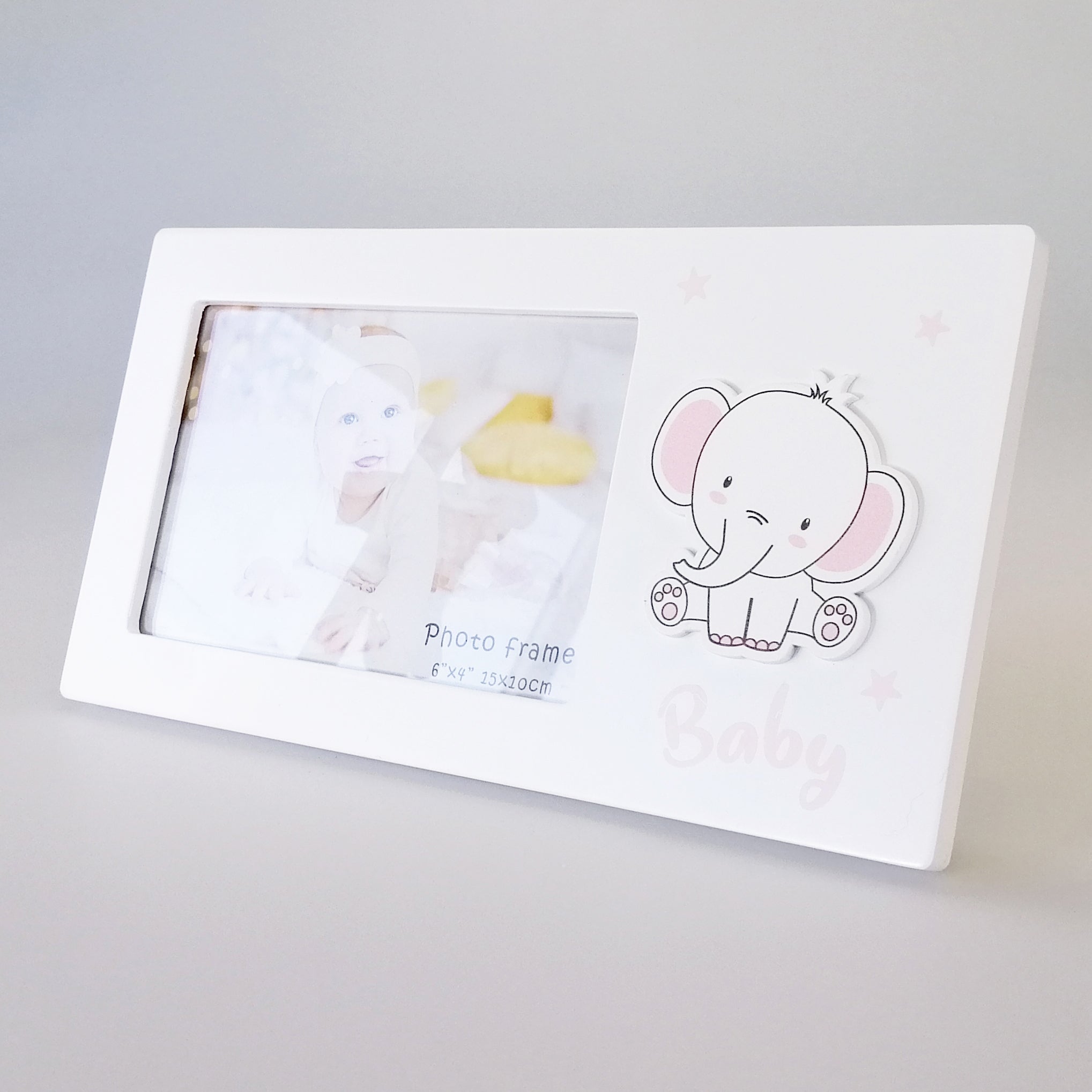 Baby Photo Frame 4"x 6" - Pink Elephant