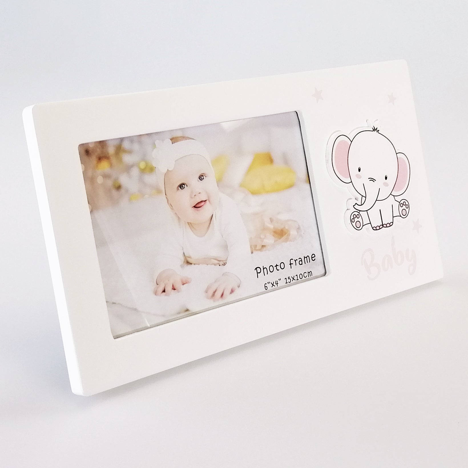 Baby Photo Frame 4"x 6" - Pink Elephant