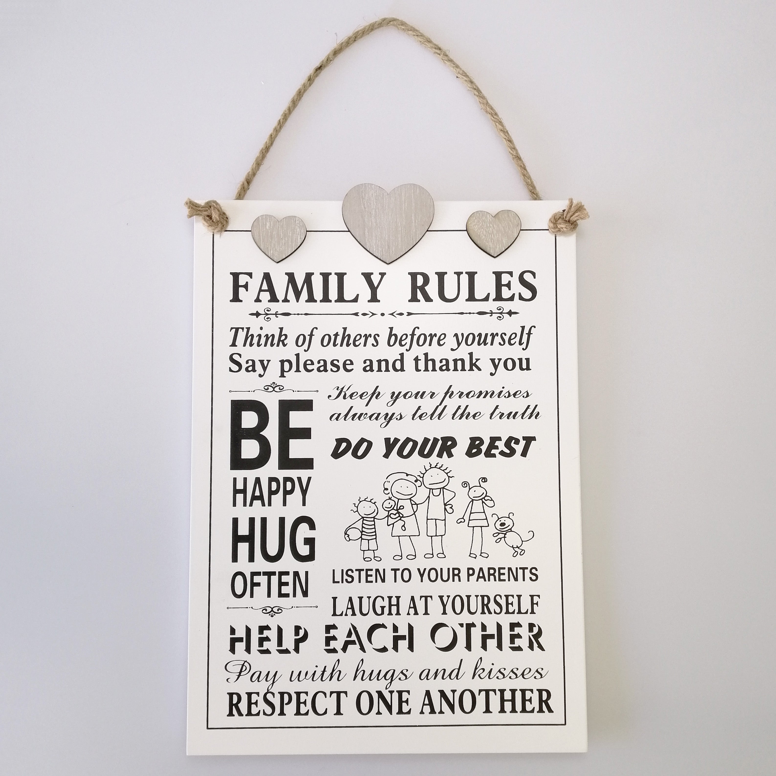 Family Rules' Large Plaque Sign