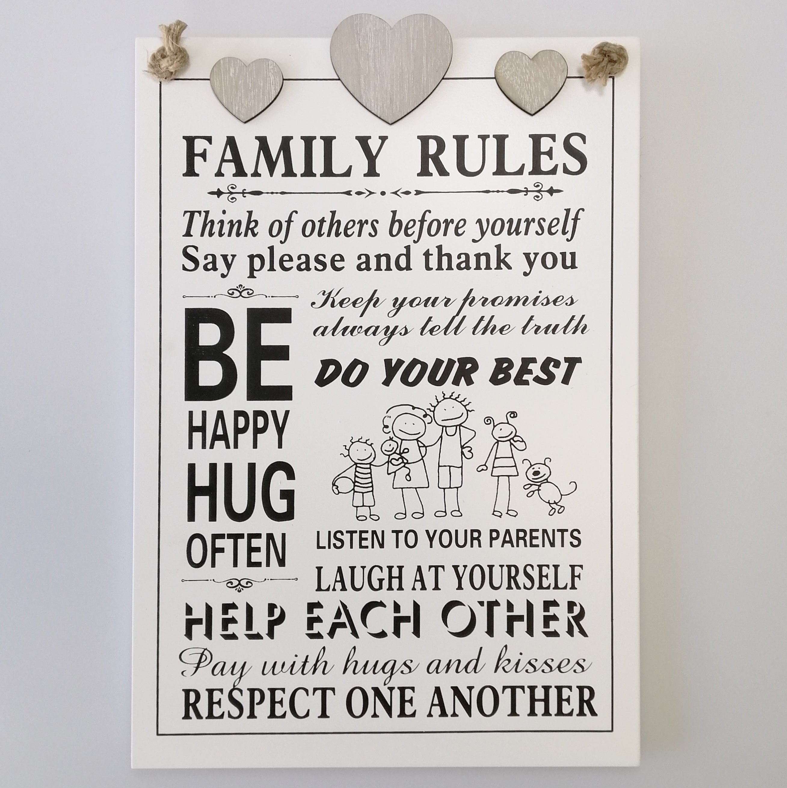 Family Rules' Large Plaque Sign