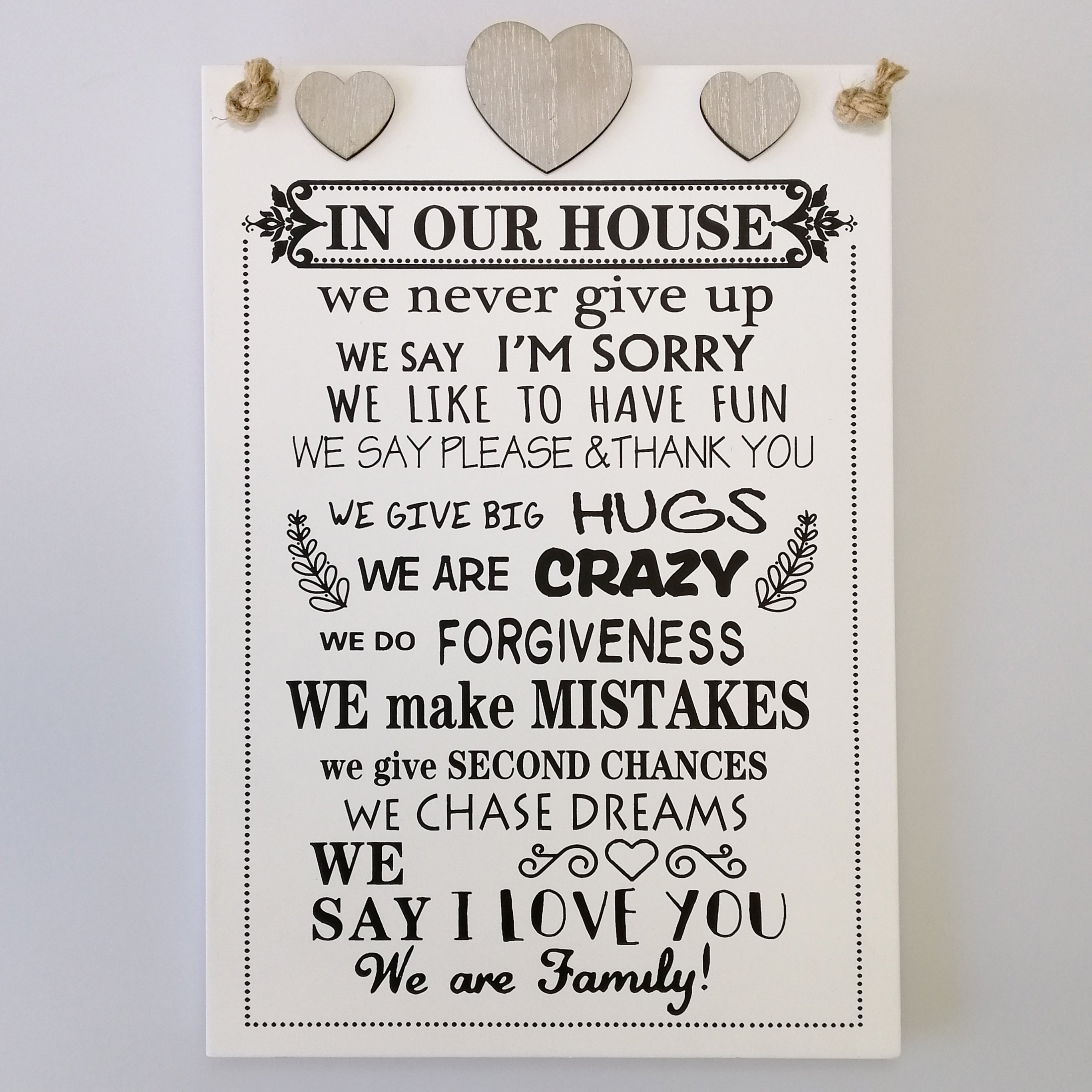 In Our House' Large Plaque Sign