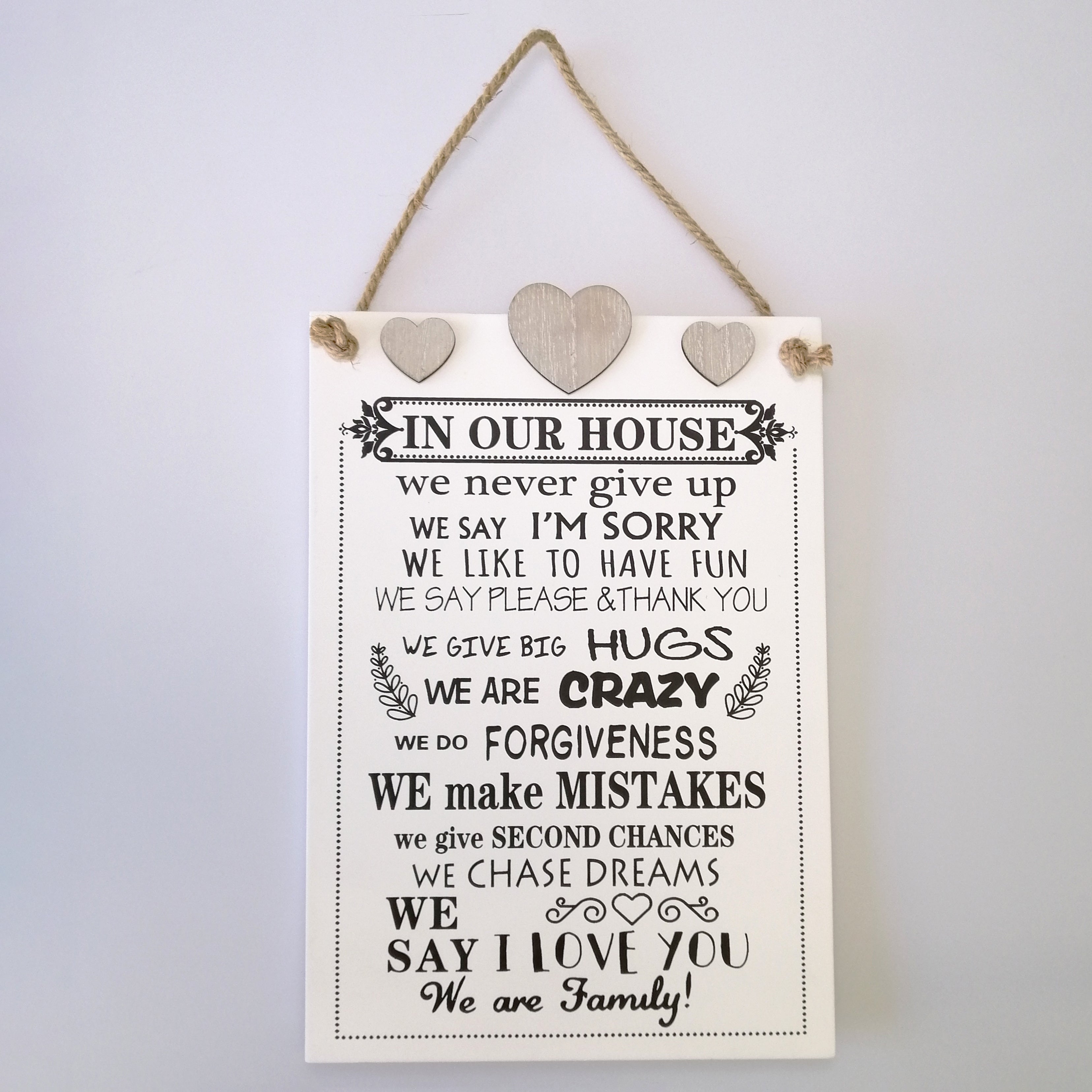 In Our House' Large Plaque Sign