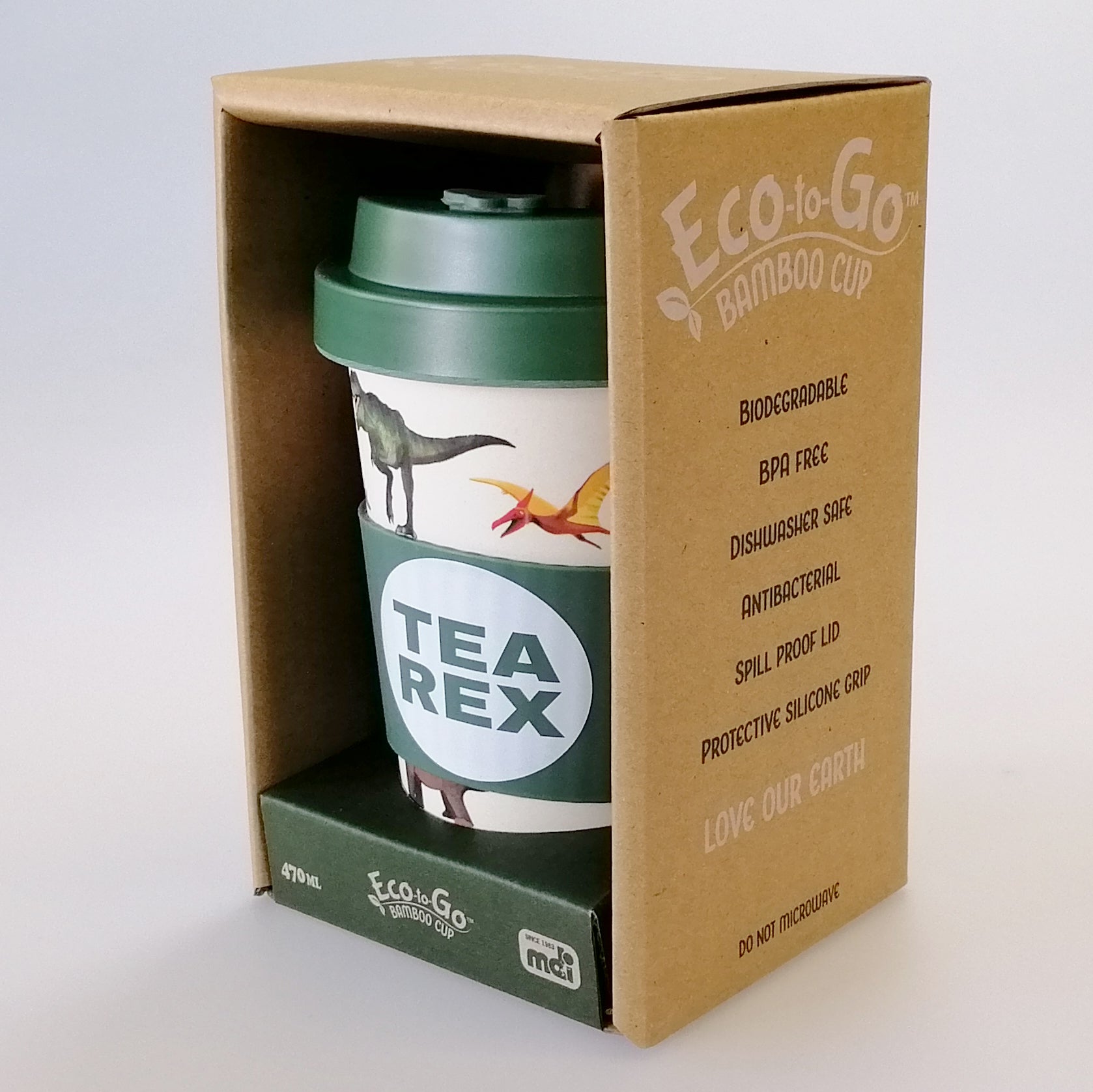 Eco-to-Go Bamboo Cup - 'Tea Rex' - 470ml