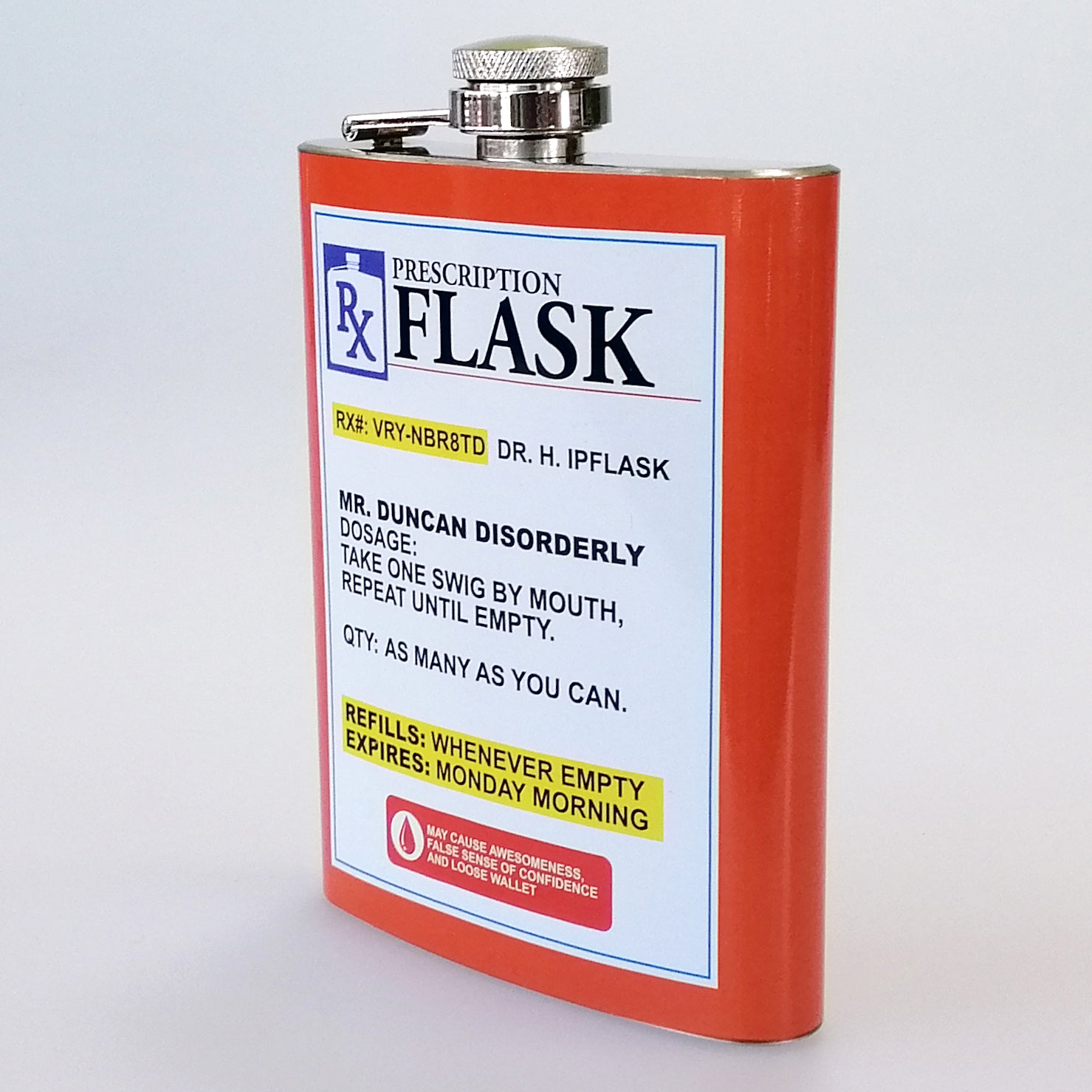 Stainless Steel 'Prescription' Flask - 235ml