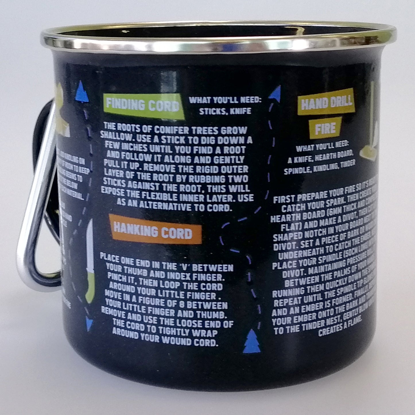 Enamel Survival Guide Mug & Carabiner