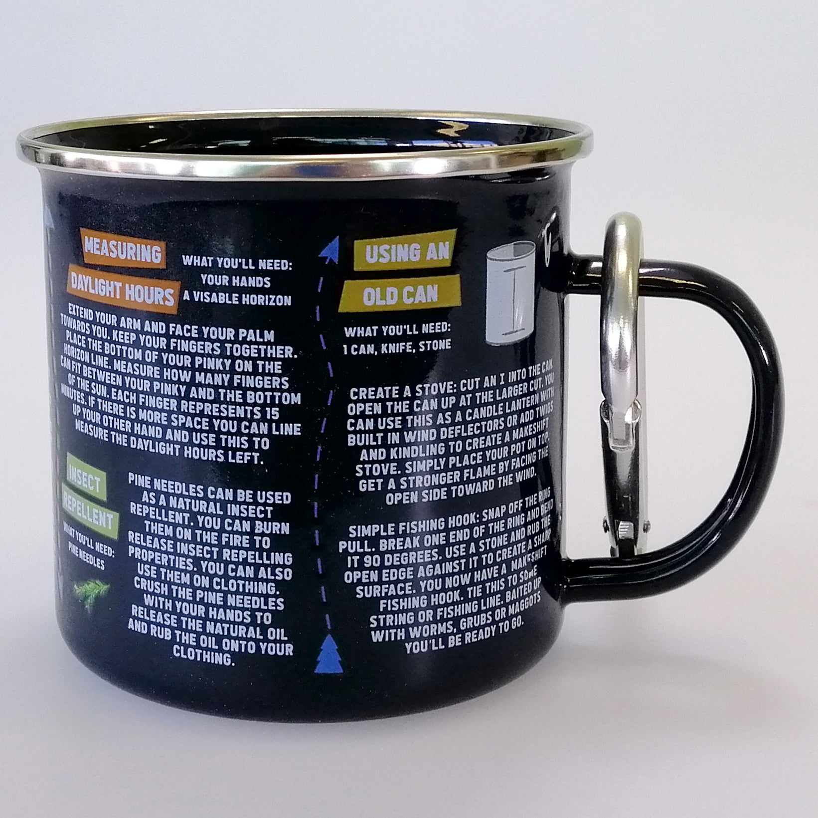 Enamel Survival Guide Mug & Carabiner