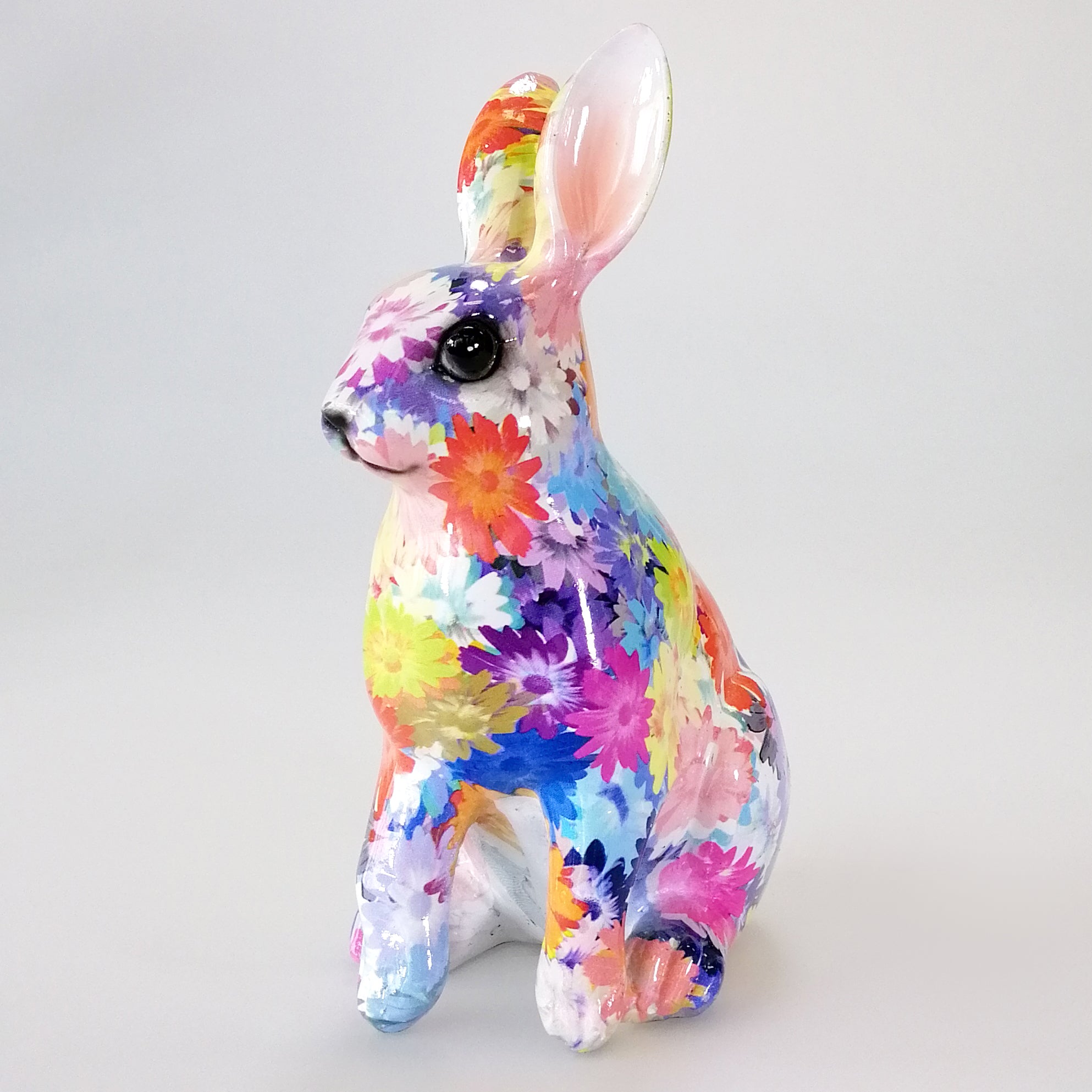 Monet Inspired Floral Figurine - Rabbit