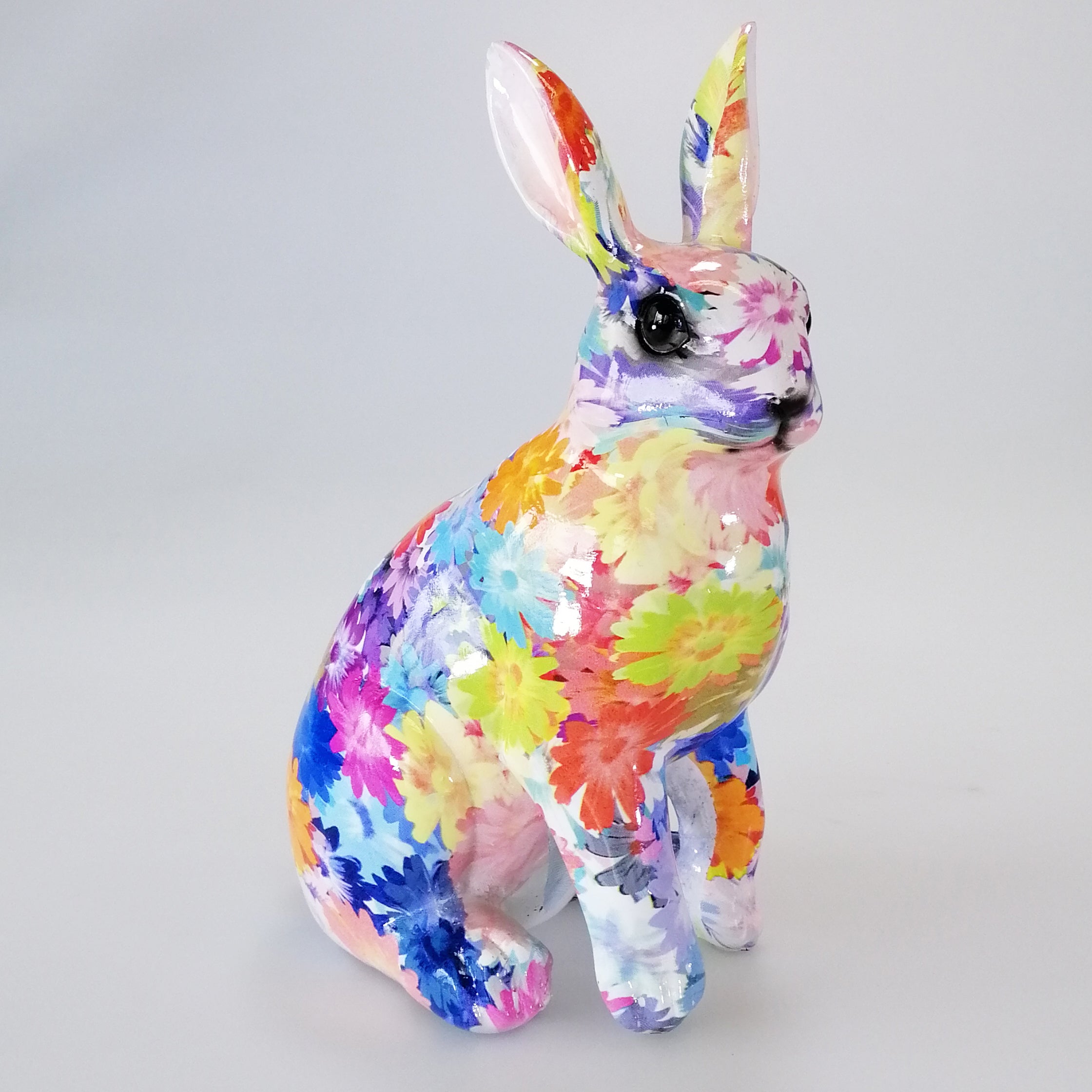Monet Inspired Floral Figurine - Rabbit