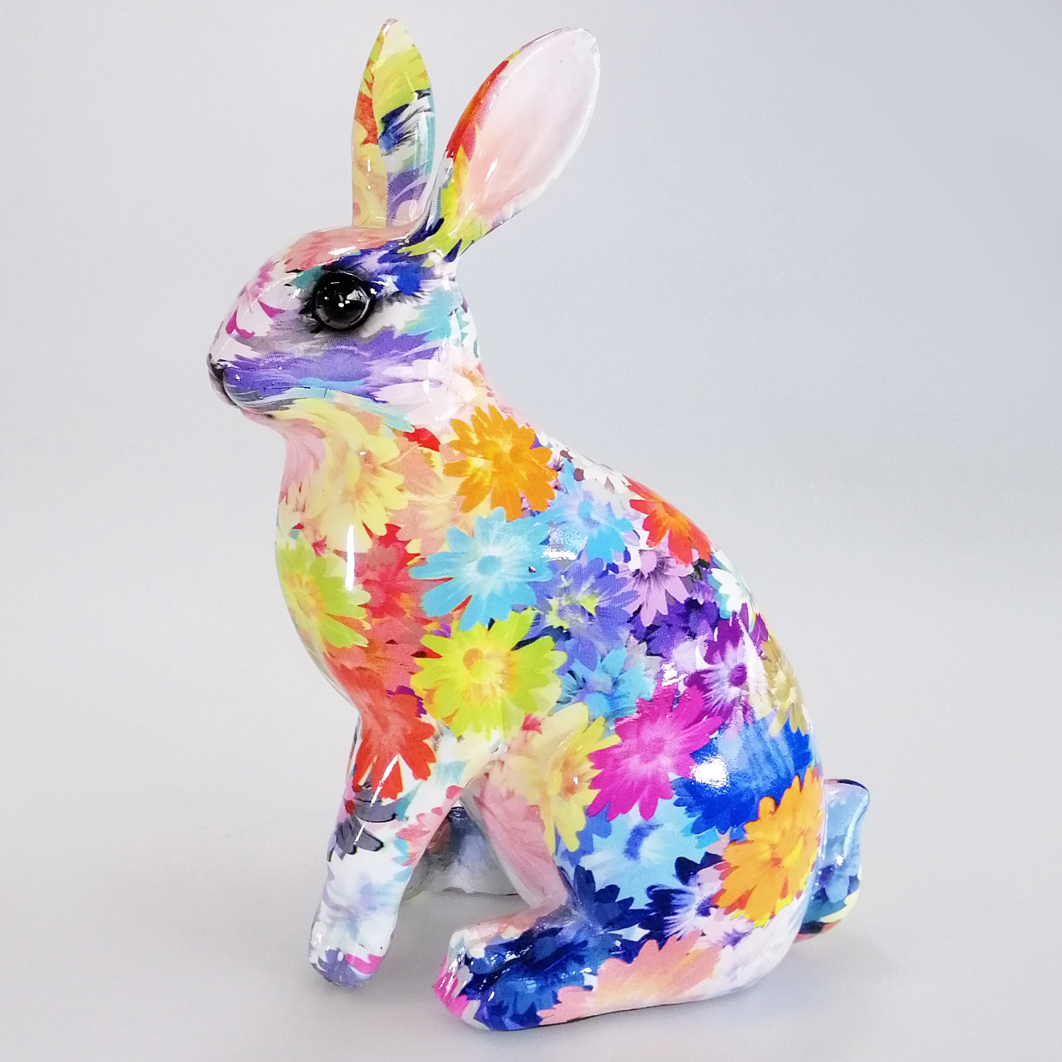 Monet Inspired Floral Figurine - Rabbit