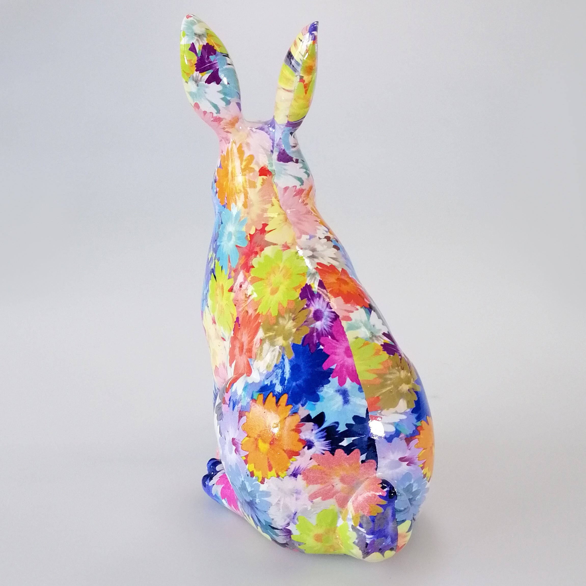 Monet Inspired Floral Figurine - Rabbit