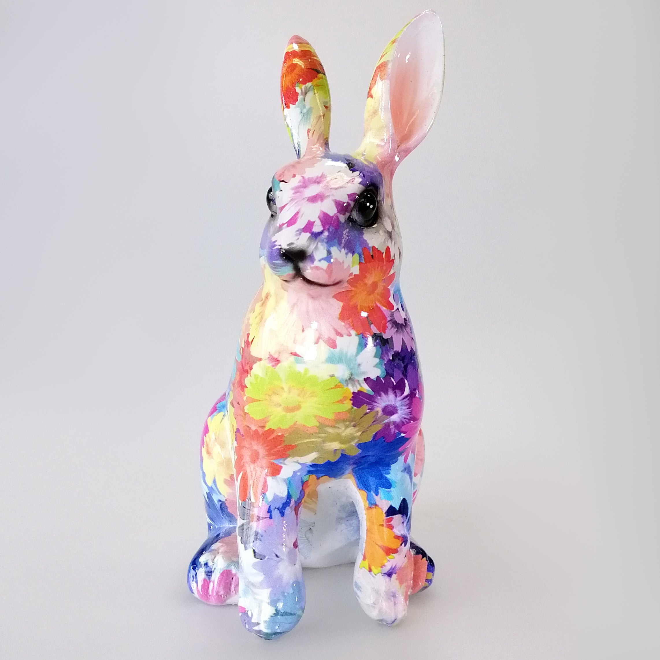 Monet Inspired Floral Figurine - Rabbit