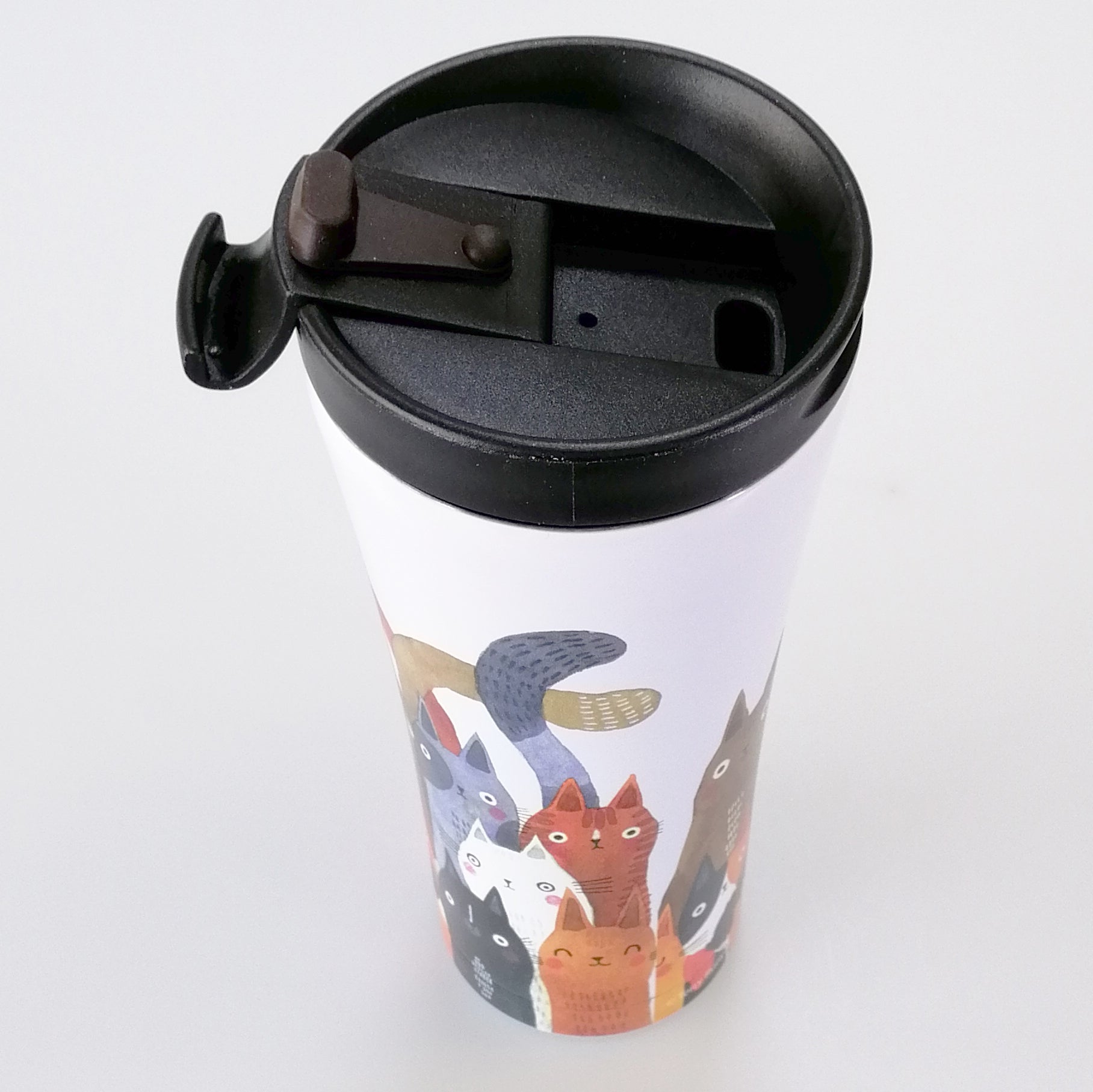 Ashdene Insulated Travel Mug - Quirky Cats 'Photobomb'