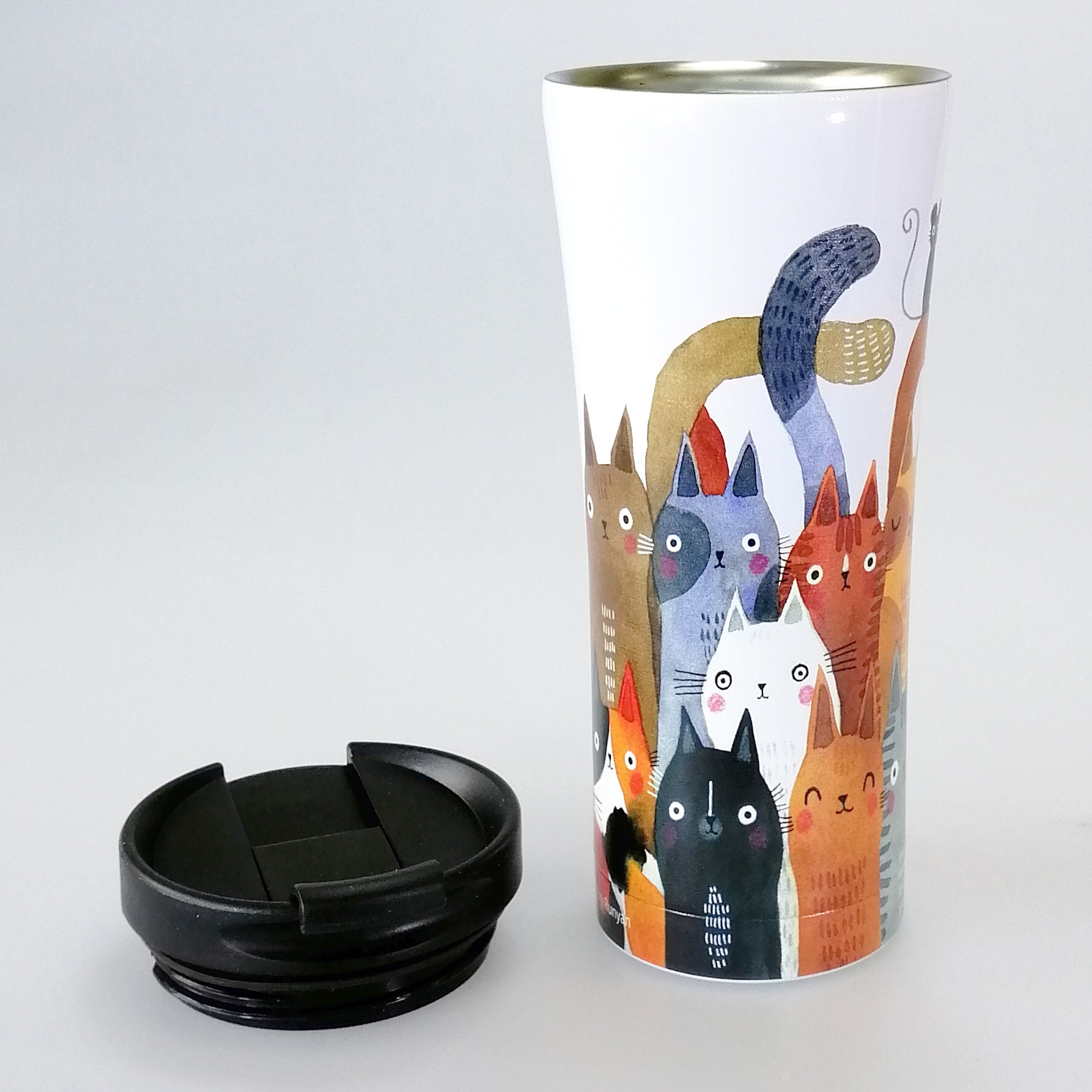 Ashdene Insulated Travel Mug - Quirky Cats 'Photobomb'