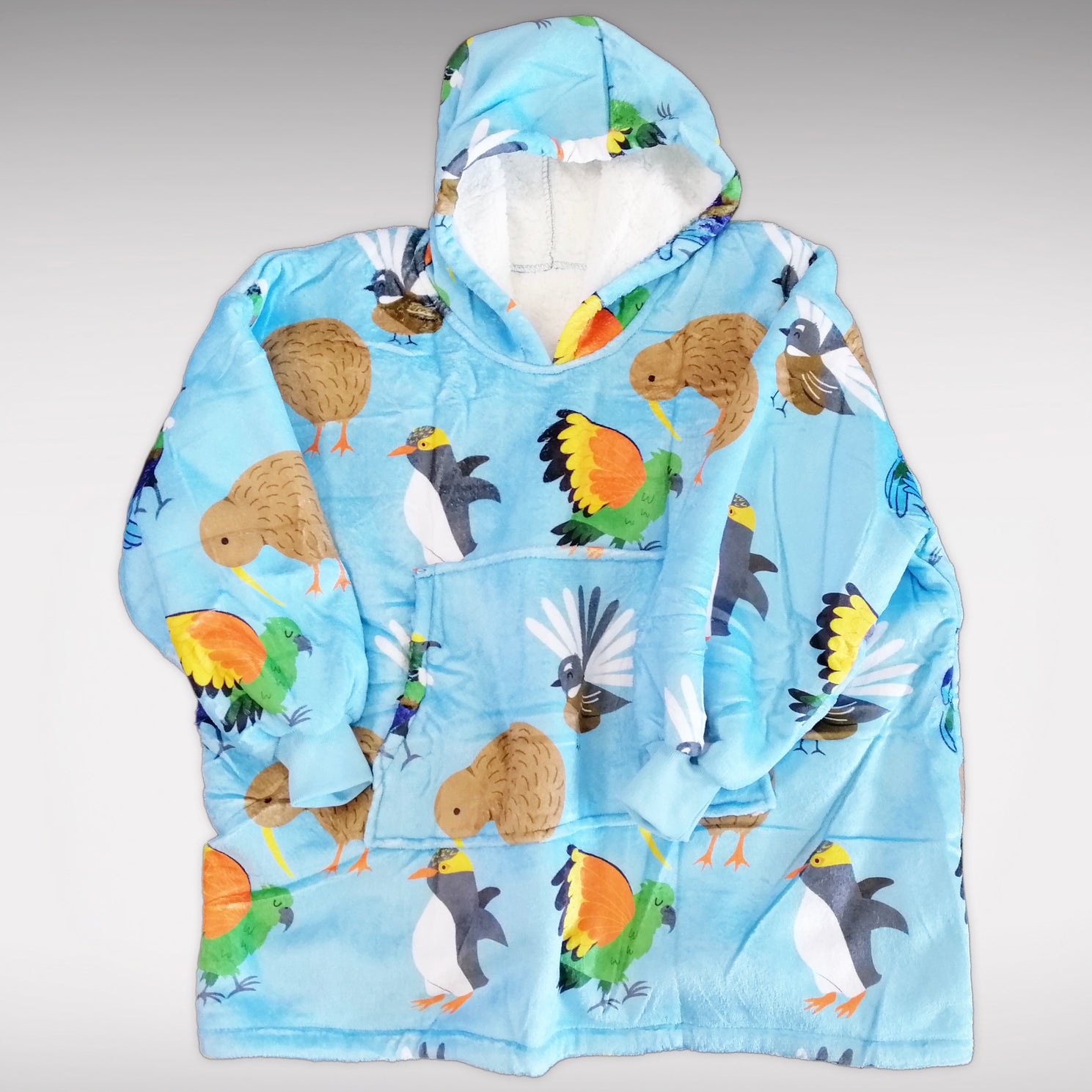 Blue Native Bird Mega Hoodie - Smaller Fit