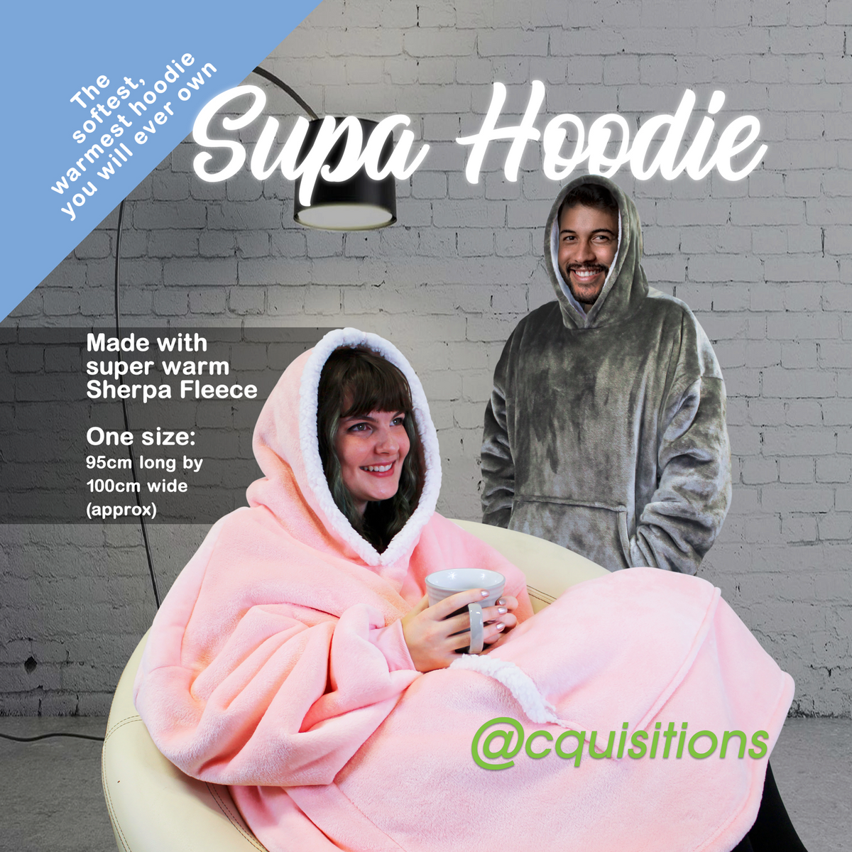 Supa Hoodie - Grey – Acquisitions New Zealand