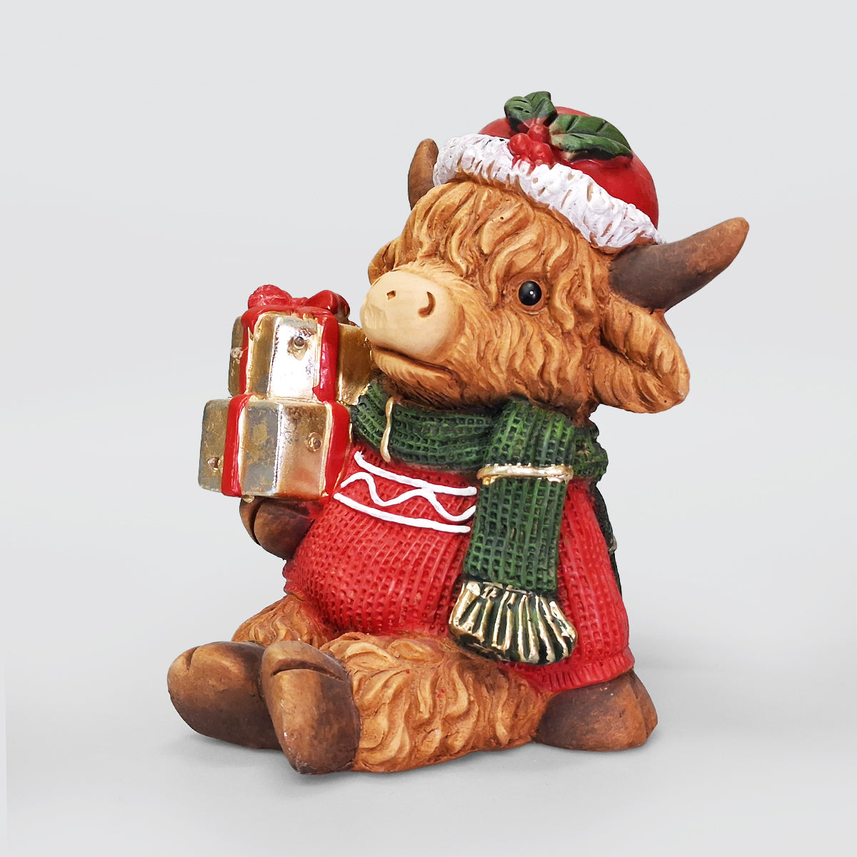 Christmas LED Highland Cow With Presents