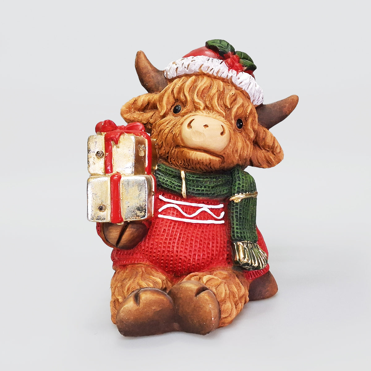 Christmas LED Highland Cow With Presents