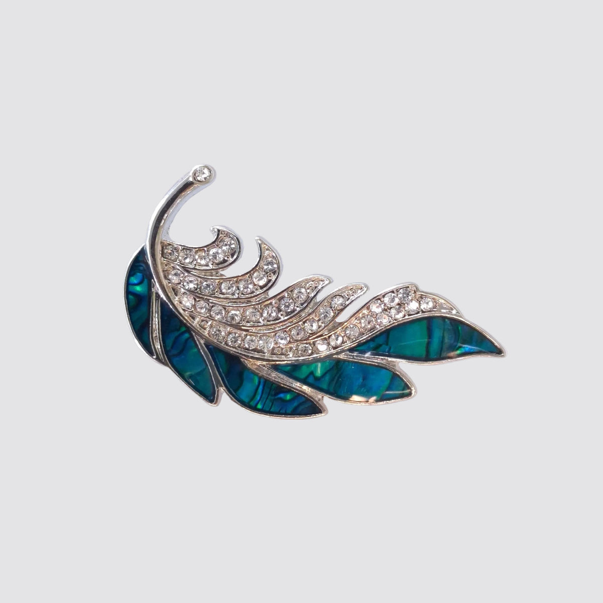 Paua Brooch - 'Crystal Leaf'
