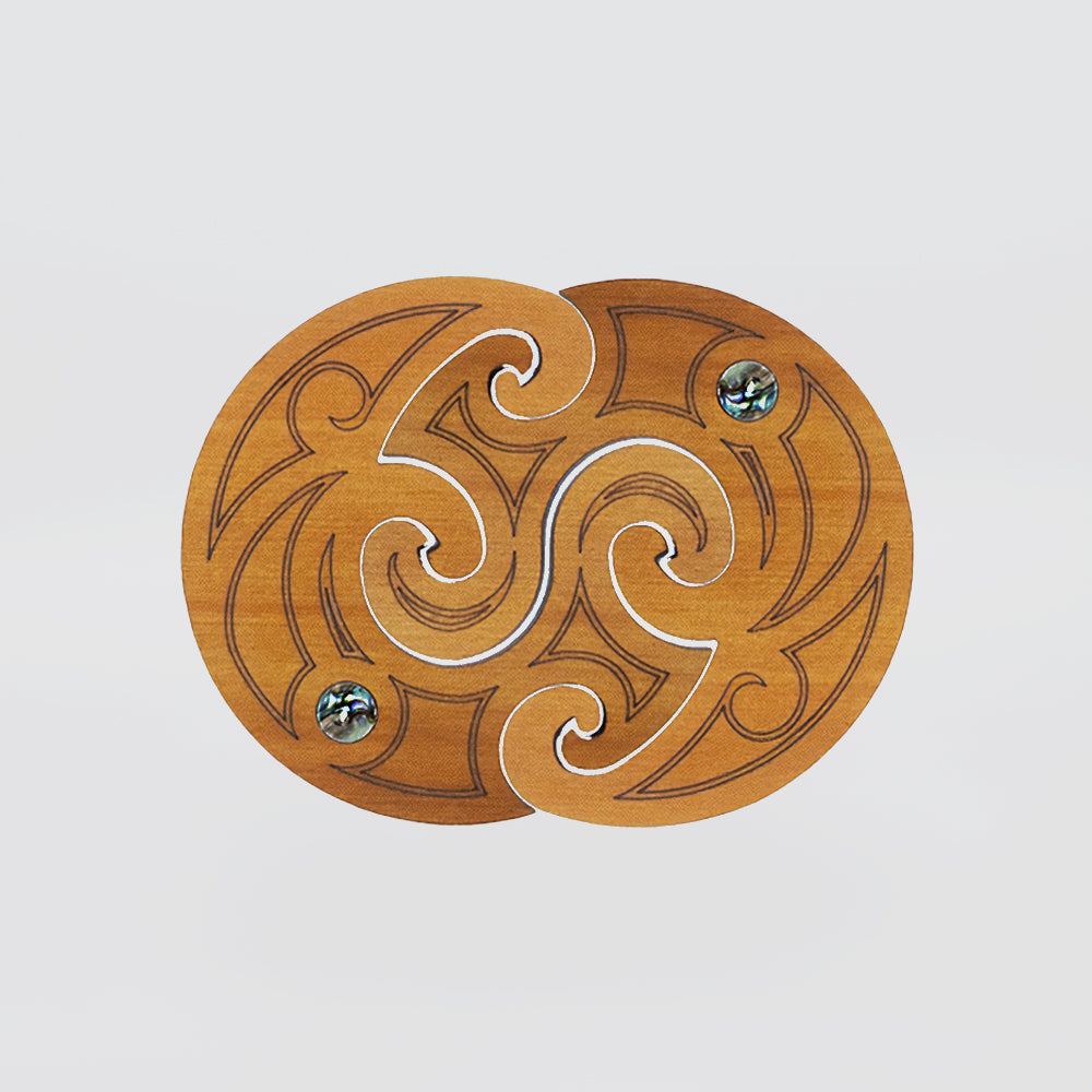 Wooden Koru 'Twin' Coasters - Set/4