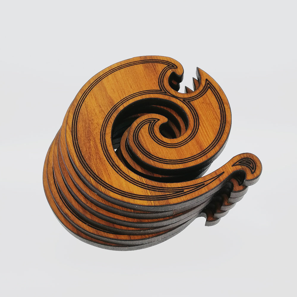 Wooden Koru Coaster Trivets - Set/6