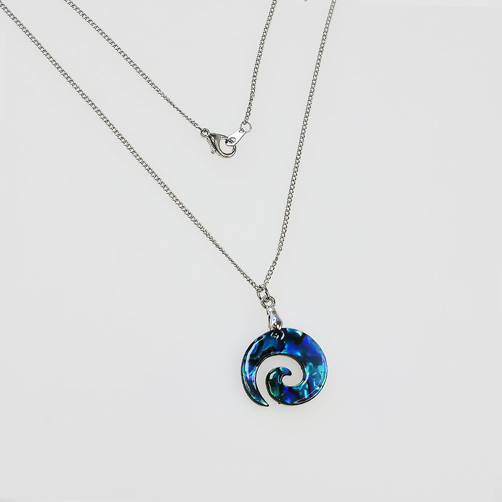 Paua Pendant - Small Koru
