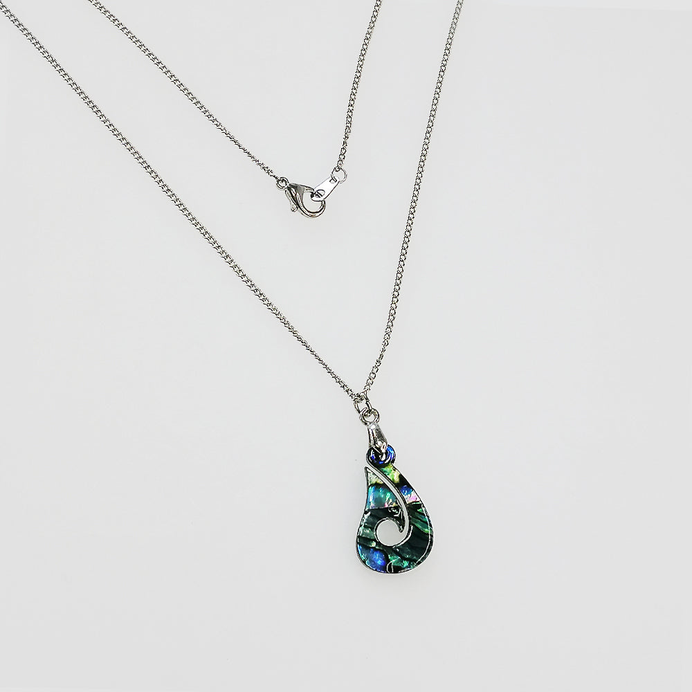 Paua Pendant - Small Fish Hook