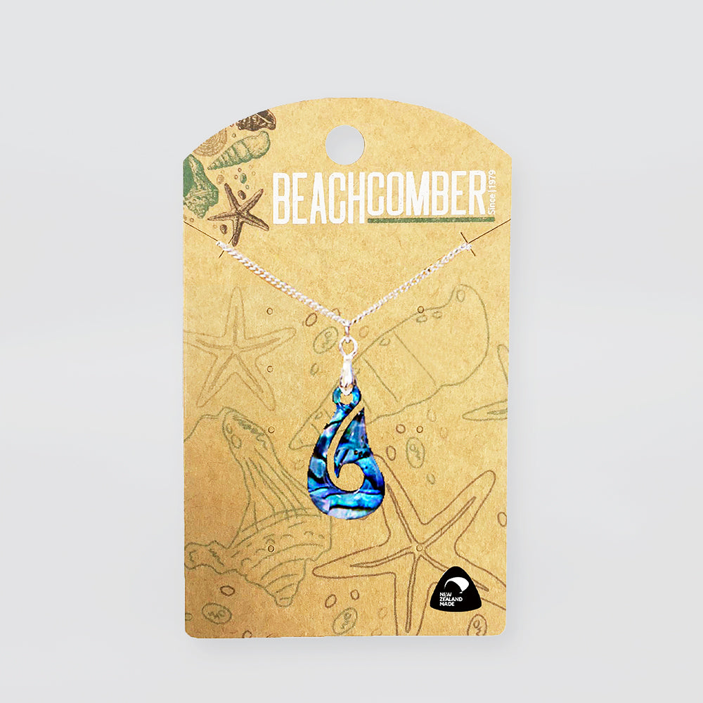 Paua Pendant - Small Fish Hook