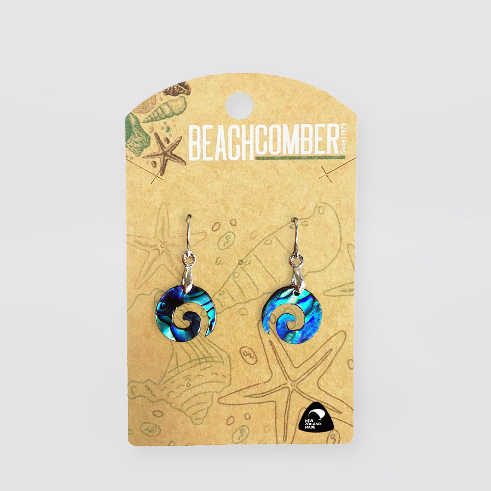 Paua Earrings - Koru Design
