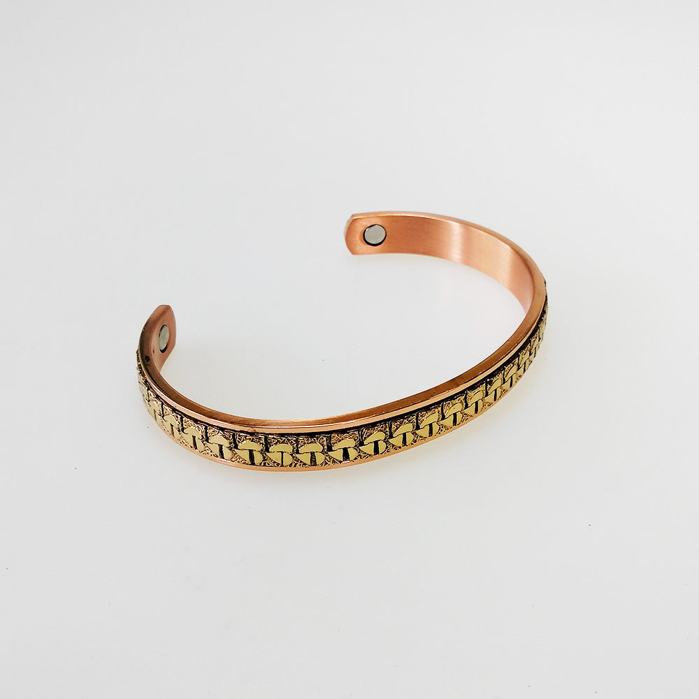 Copper & Gold Textured Bracelet