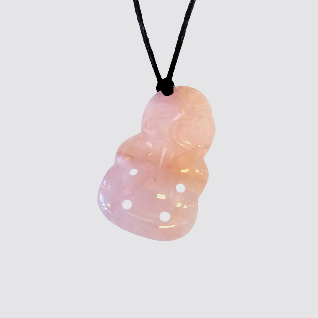 Rose Quartz Medium Tiki Necklace