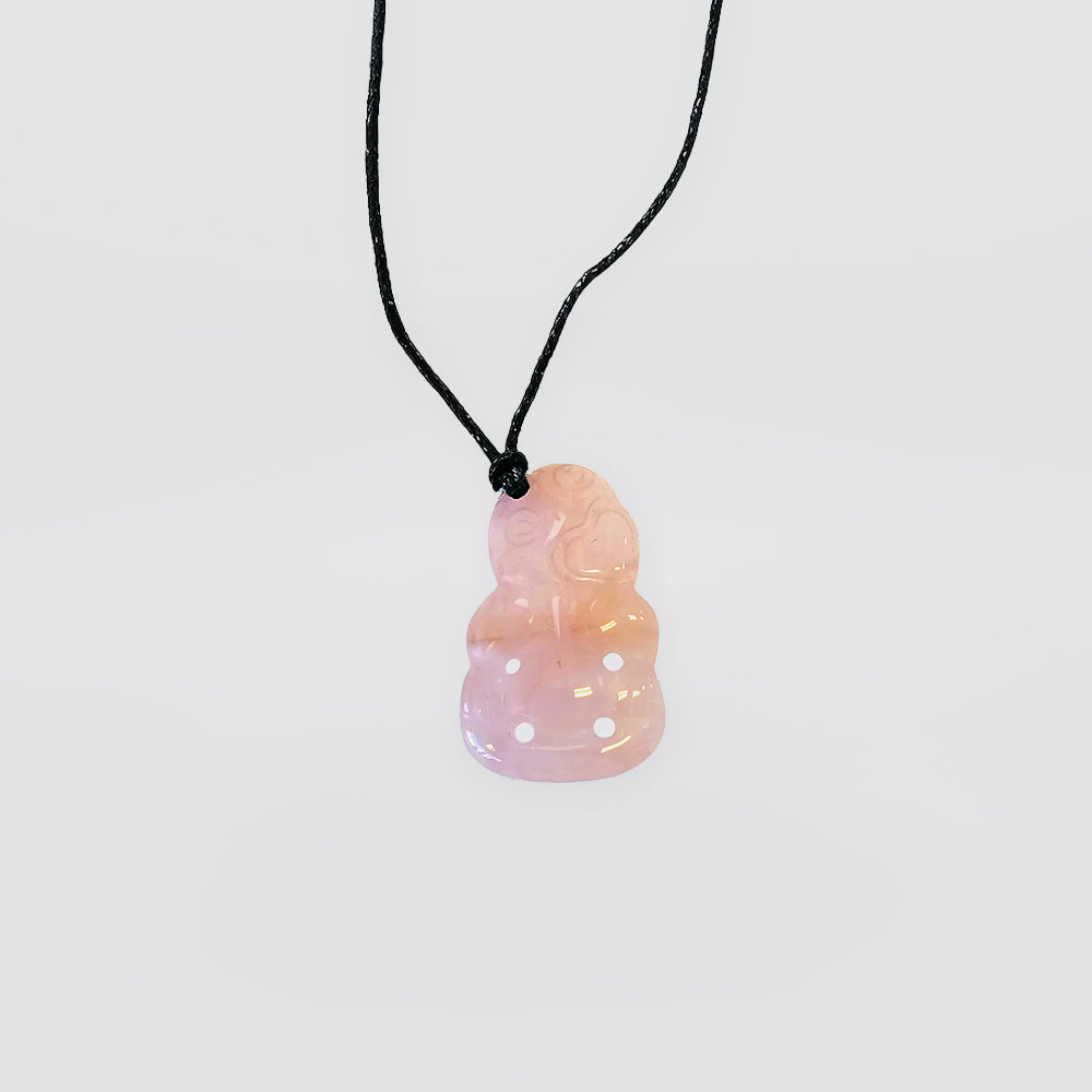 Rose Quartz Necklace - 'Hei Tiki'