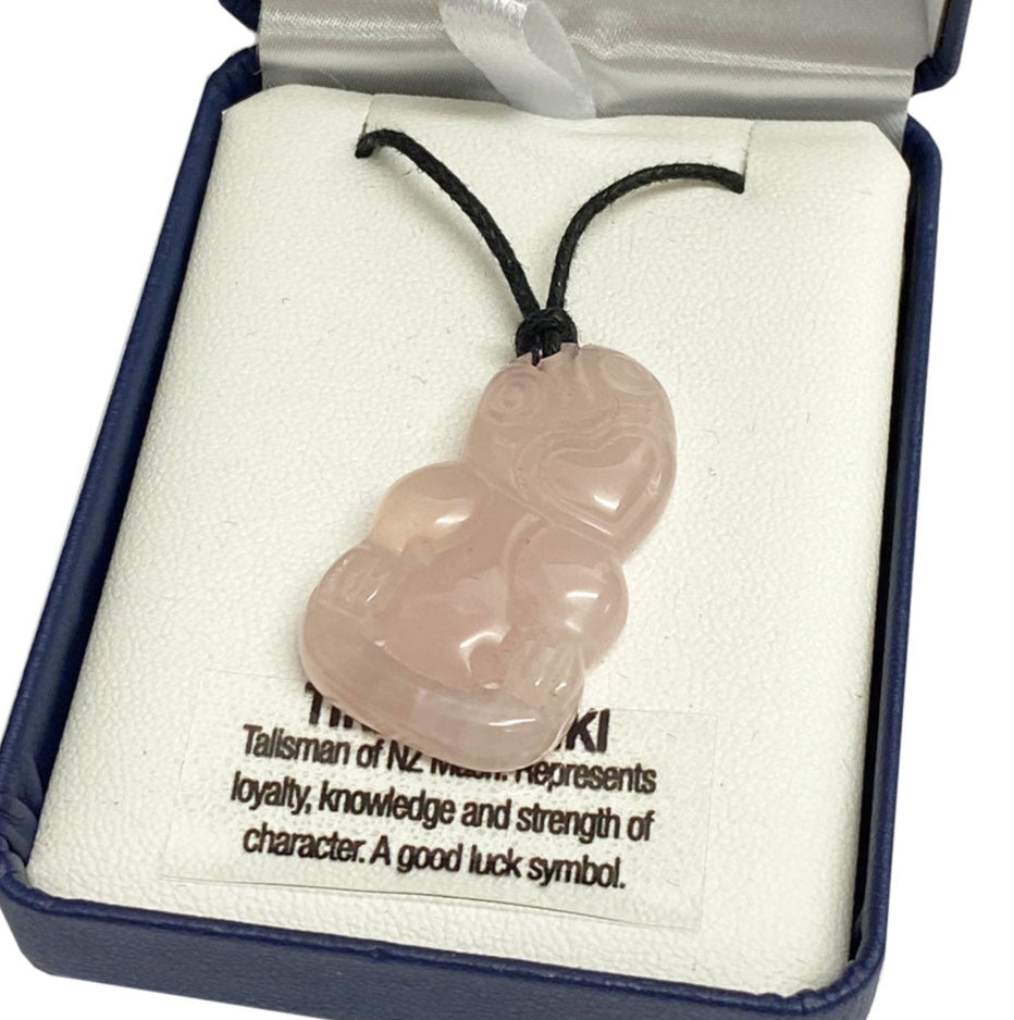 Rose Quartz Necklace - 'Hei Tiki'