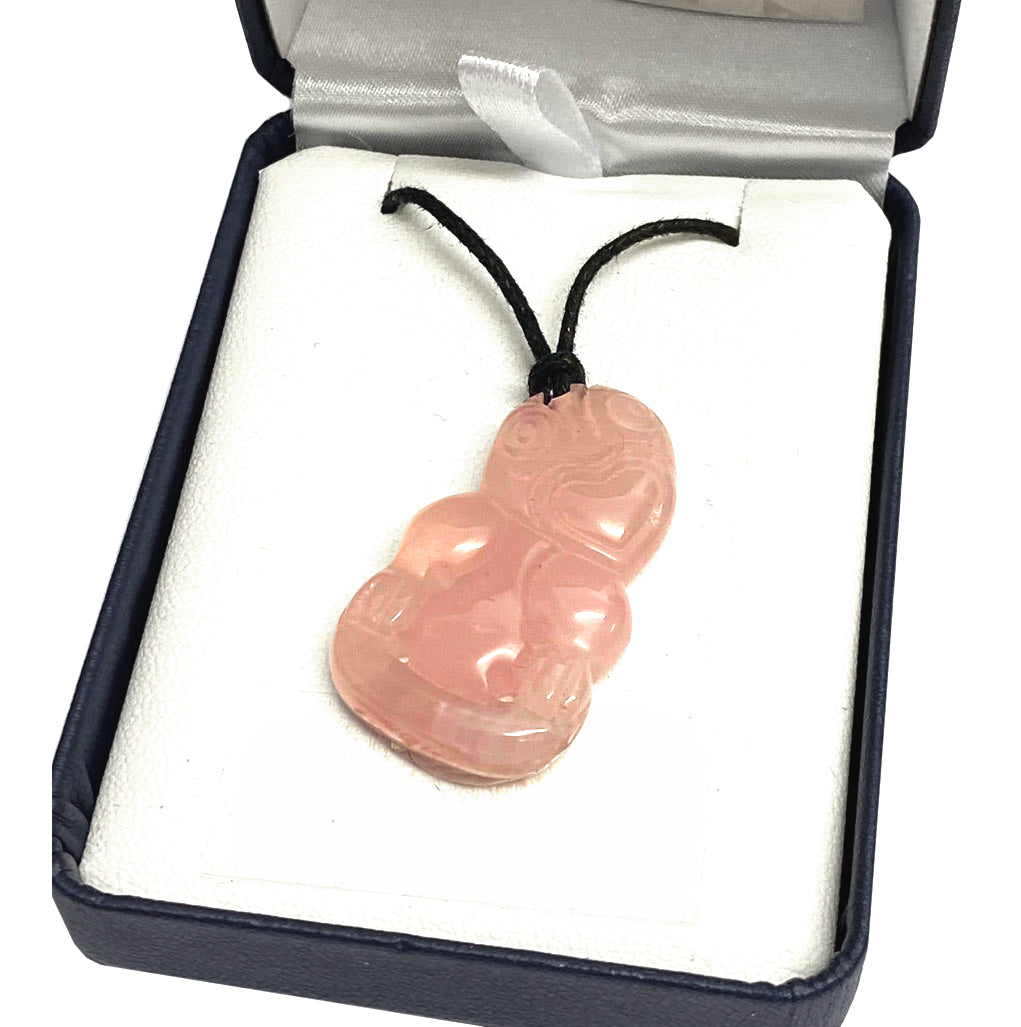 Rose Quartz Necklace - 'Hei Tiki'