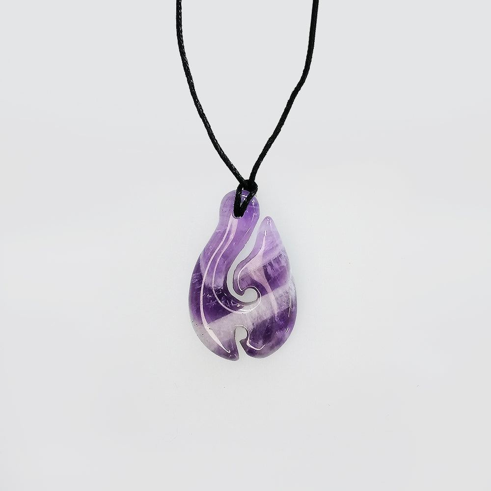 Amethyst Necklace - ''Hei Matau'