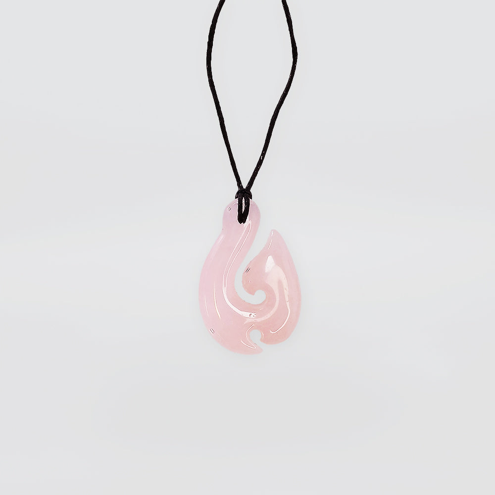 Rose Quartz Necklace - 'Hei Matau'