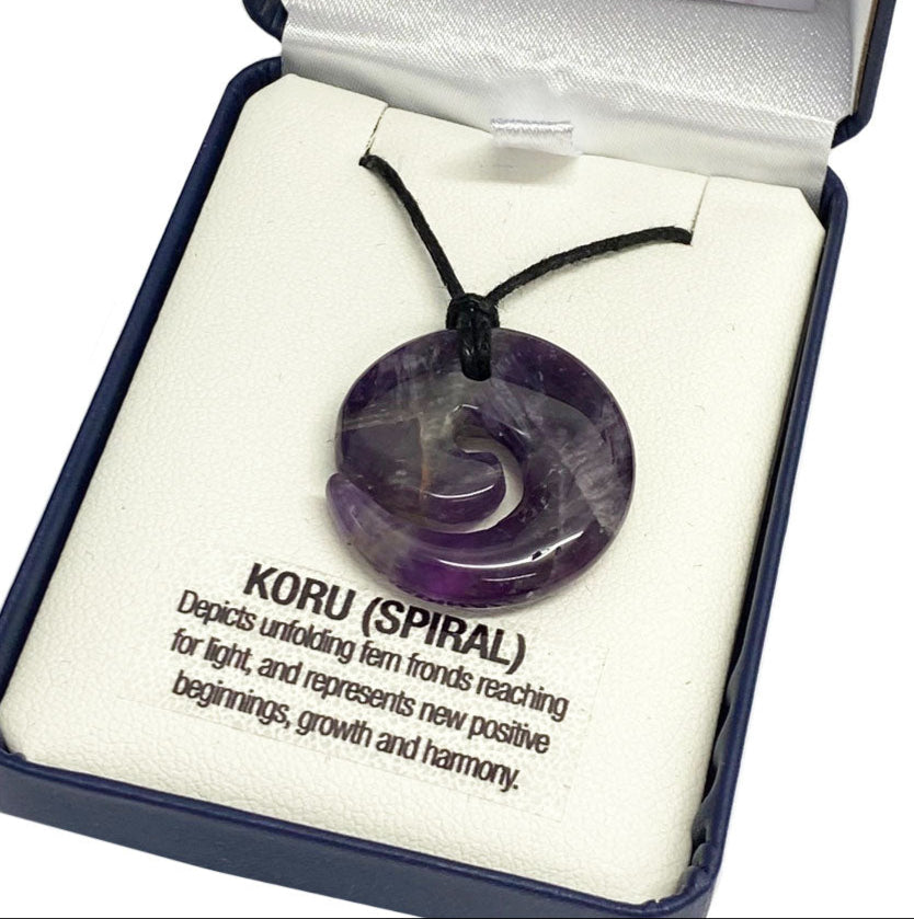 Amethyst Necklace - 'Koru'