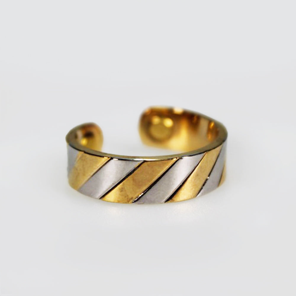 Gold & Silver Twist Copper Magnetic Ring