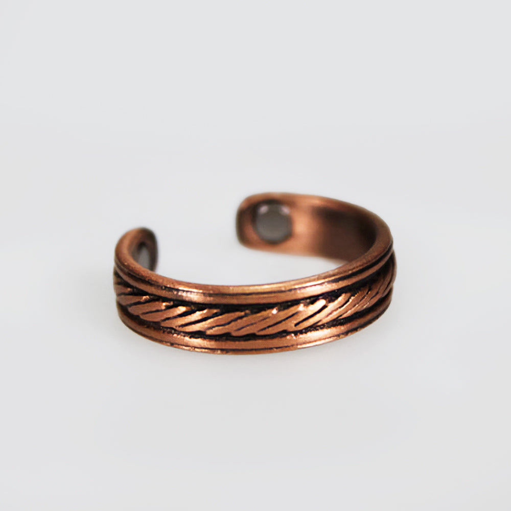 Rope Pattern Copper Magnetic Ring