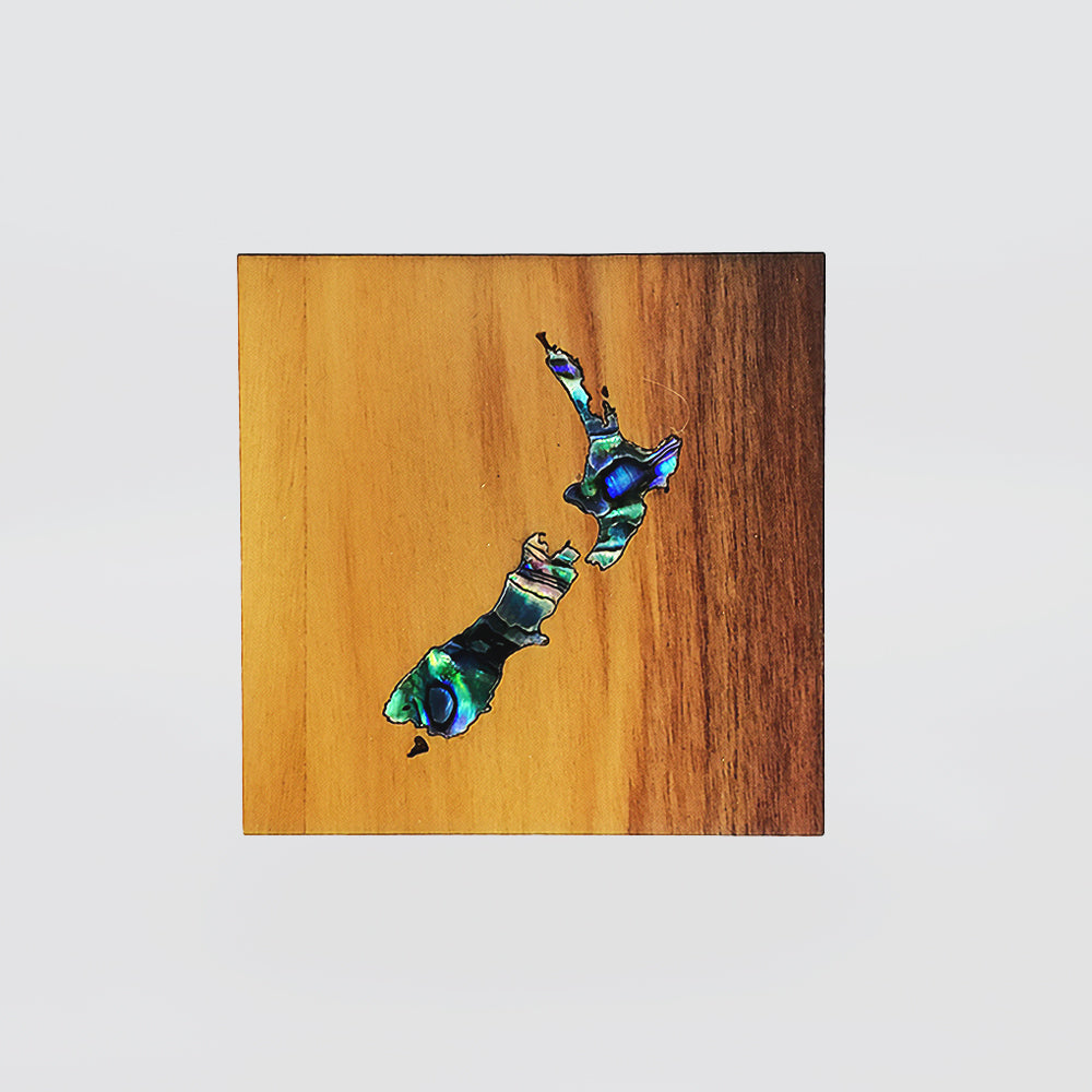 Trinket Box - Paua Inlay NZ Map
