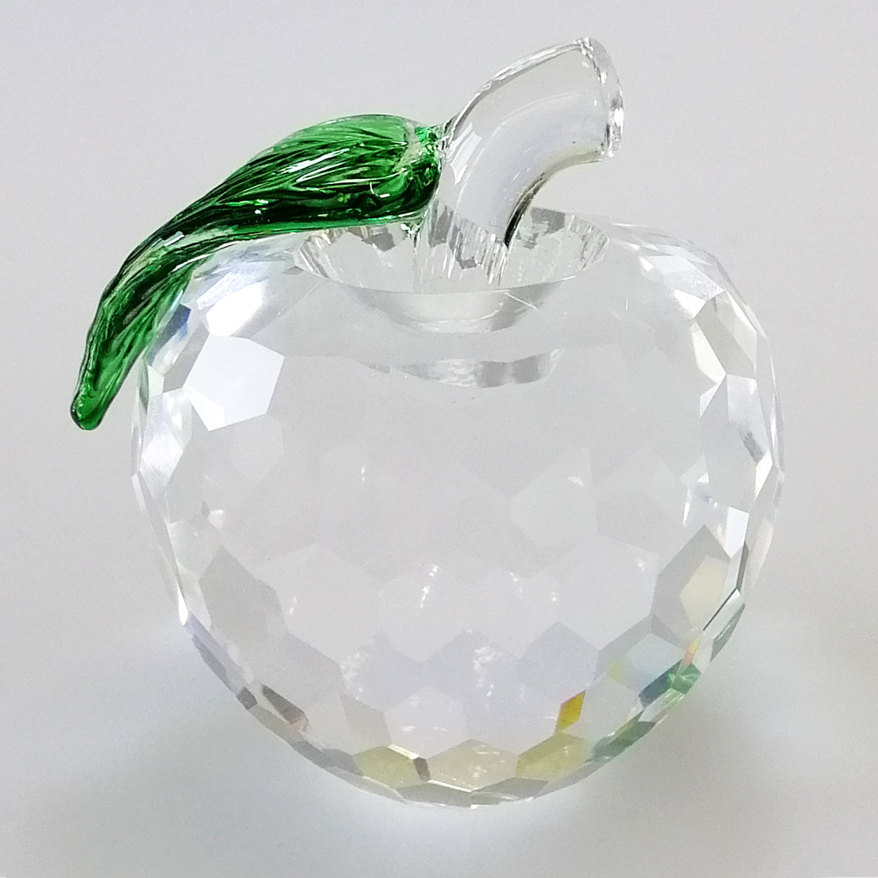 5cm Wide Cut Glass Apple - Clear
