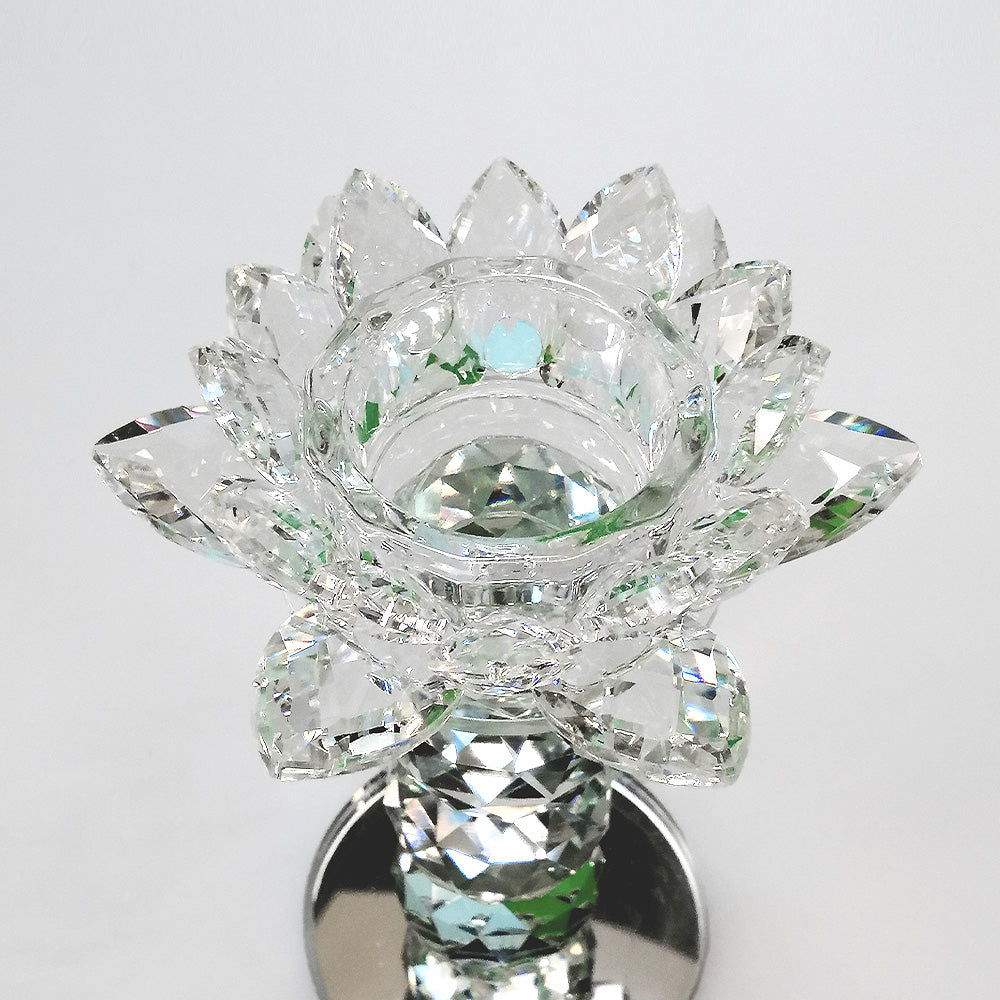 Glass Flower Candle Stand - 18.8cm