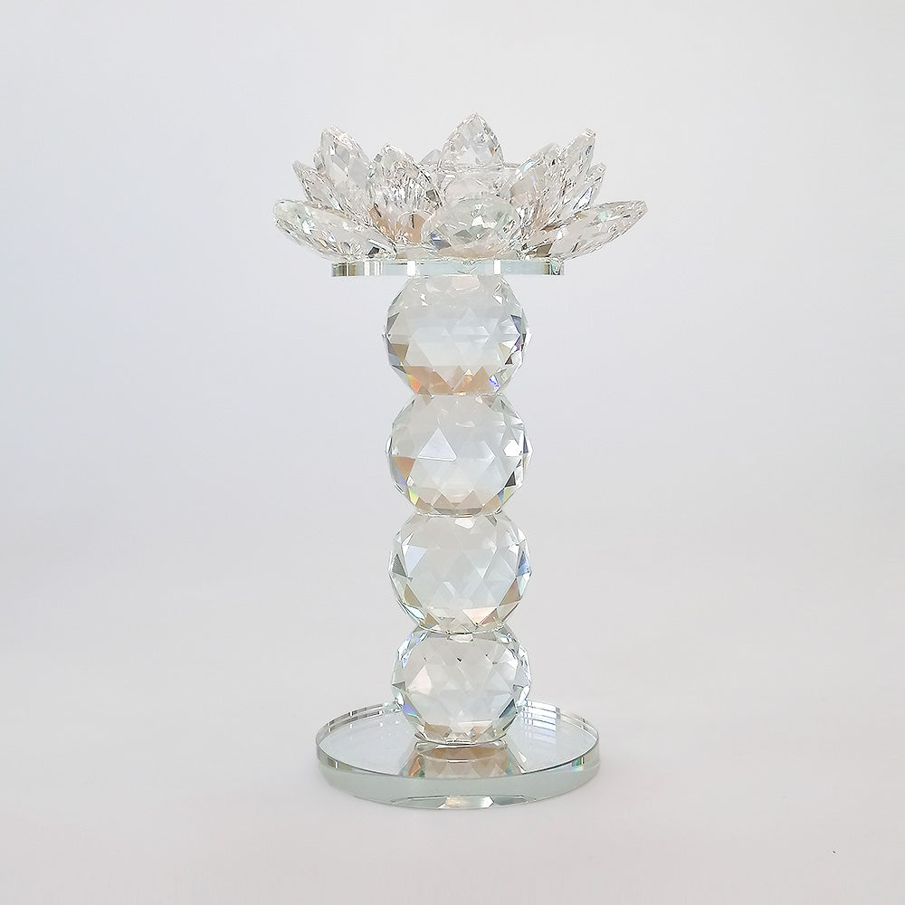 Glass Flower Candle Stand - 18.8cm