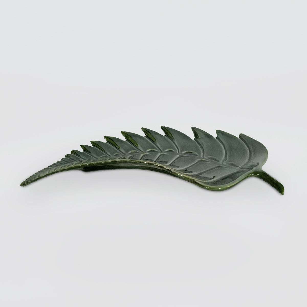 Green Ceramic Fern Platter - 30cm