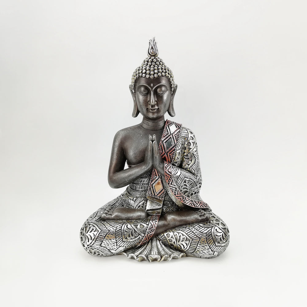 Buddha Meditating - Silver & Gold - 27cm