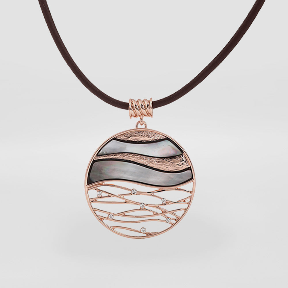 Black Mother Of Pearl Rosegold Pendant