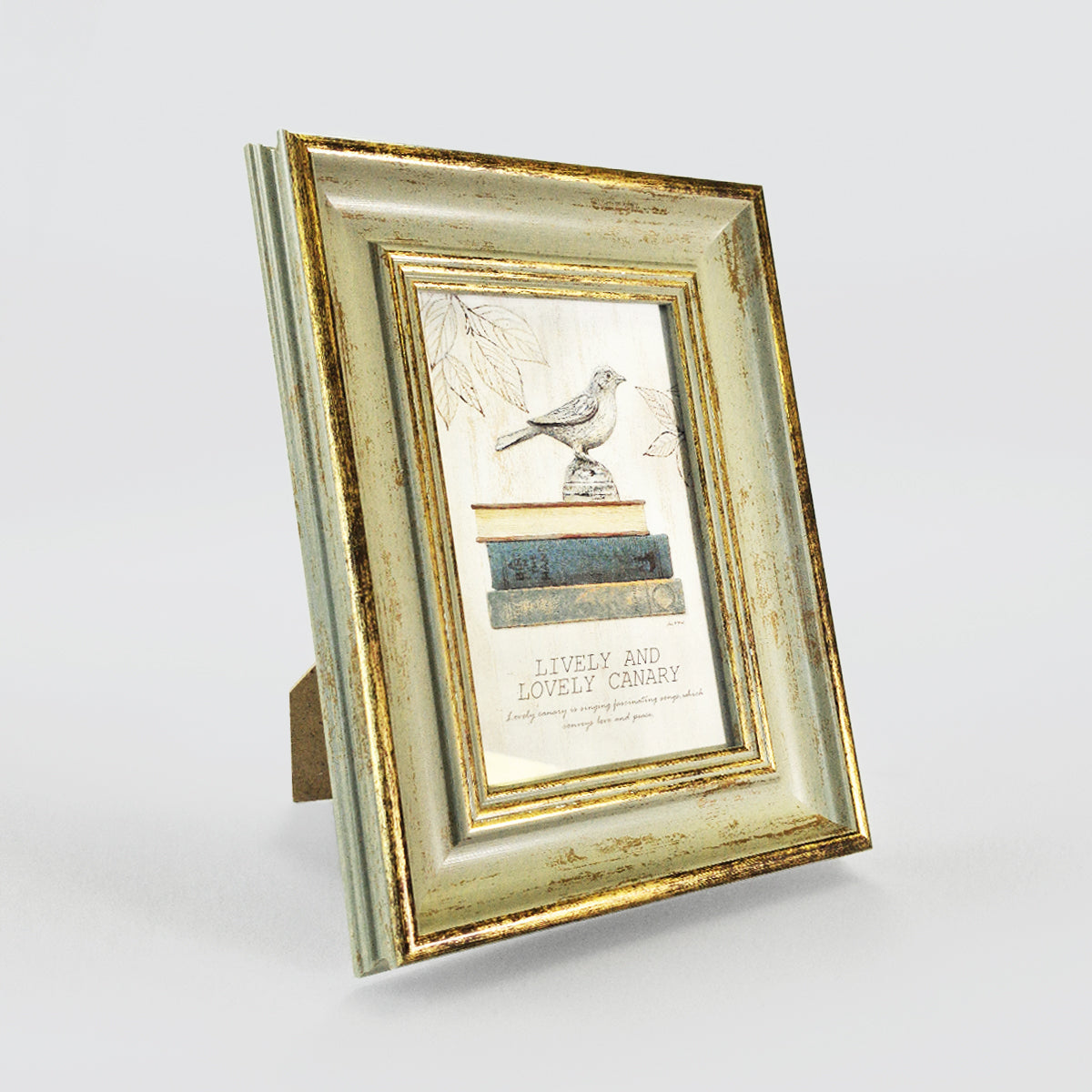 Green Gold Edge Wooden-Look Frame