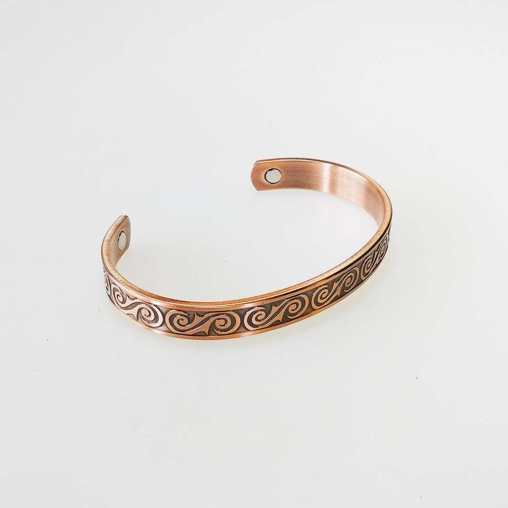 Copper "Kowhaiwhai' Bracelet